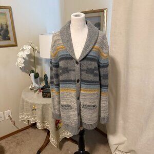 Pendleton Shetland Wool Cardigan Classic Southwest Pattern XL